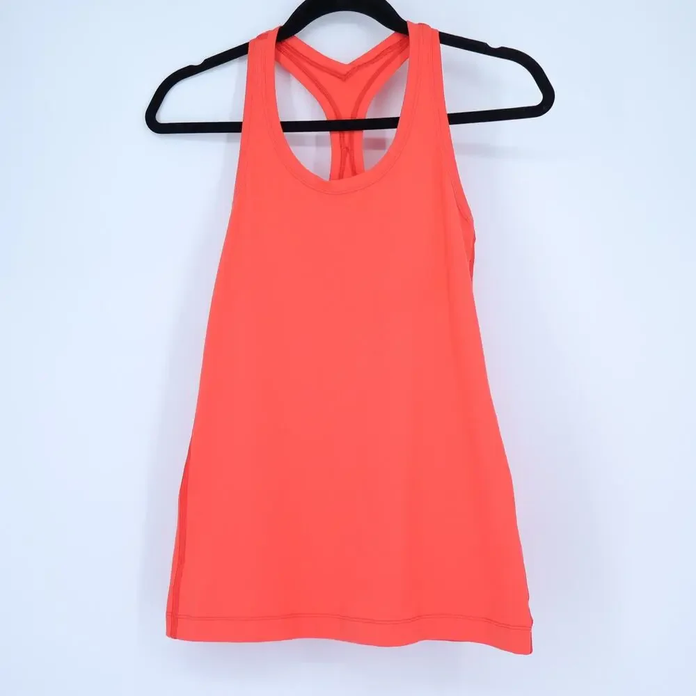 LULULEMON Cool Racerback Knit Tank Top Cape Red Active Knit Women's 4